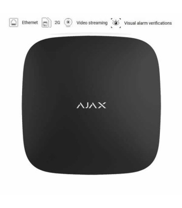 Ajax Hub2 black alarm panel compatible with video verification