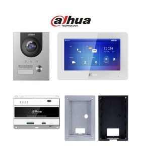 Kit de video porteiro Dahua a dois fios com caixa de montagem encastrada