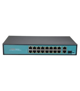 Switch HiPoE 300W 16 porte PoE + 2 Uplink RJ45 + 1 SFP