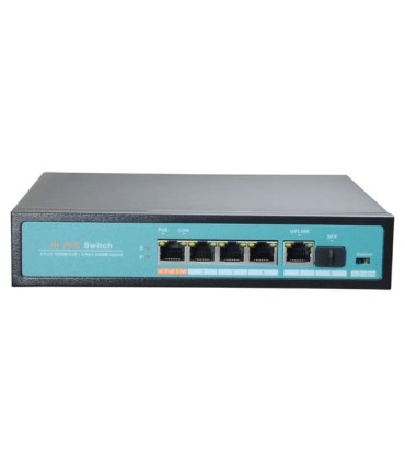 Switch HiPoE 65W 4 Ports PoE + 1 Uplink + 1 SFP Giga