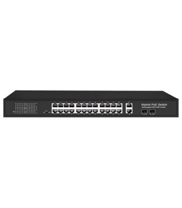 Switch HiPoE 300W 24 puertos PoE + 2 puertos uplink Gigabit + 2 puertos SFP Combo