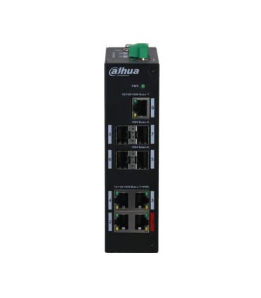 Switch HiPoE 96W 4 Puertos PoE + 4 Puertos SFP + 1 Puerto Uplink RJ45