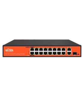 Switch HiPoE Wi-TEK de 200W 16 portas PoE