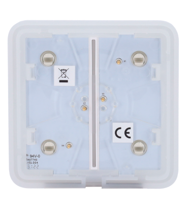 Touch panel for double light switch, RAL 9002 pearl colour
