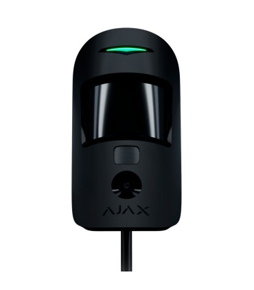 Detector de movimento Ajax FIBRA preto com recolha de fotos e foto a pedido