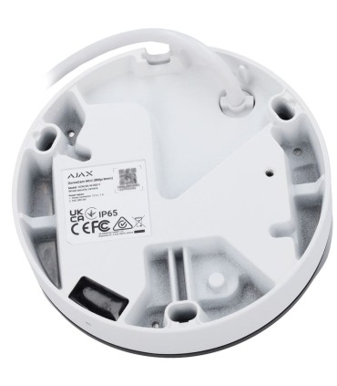 Cámara Mini Domo IP Ajax en color blanco con 5MP lente de 4mm y audio