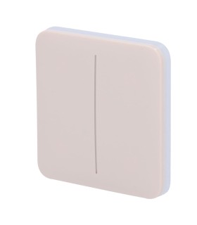 Painel táctil para interruptor duplo de luz Cor Marfim