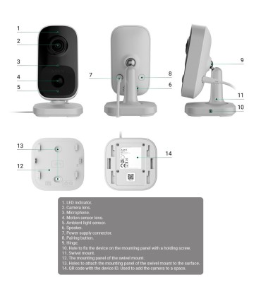 Ajax IndoorCam White — 4 MP Indoor Wi-Fi Camera with AI