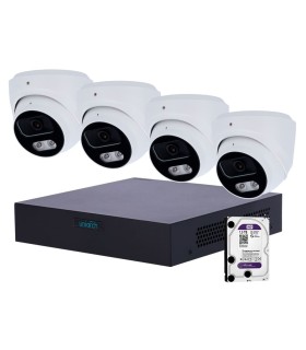 NVRKIT108T-4 - Kit Uniarch 4 Caméras Turret 4MP PoE | Lisintec
