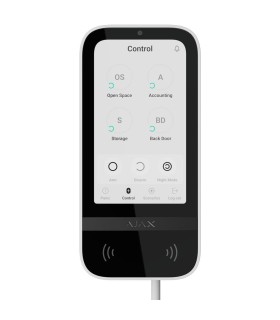 Teclado con pantalla IPS táctil y lector RFID Color	Blanco Ajax Fibra
