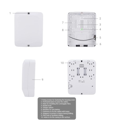 Housing with 1 slot for Fiber modules White Colour