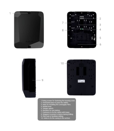 Alloggiamento con 1 slot per moduli Fibra Colore Nero