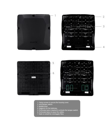 Housing with 8 slots for Fiber modules Black Colour