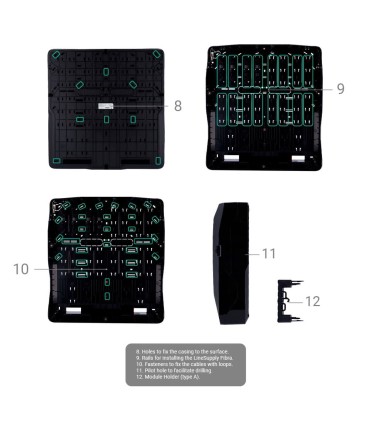 Alloggiamento con 8 slot per moduli Fibra Colore Nero