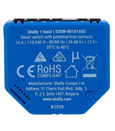 Shelly 1 Gen 3 Smart Wi-Fi Switch