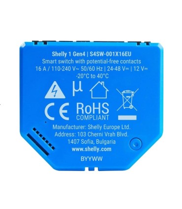 Shelly 1 Gen 4 Smart Wi-Fi Switch