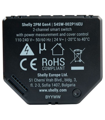 Módulo Interruptor Inteligente Wi-Fi Shelly 2PM Gen 4