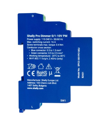 Actuador Profesional Shelly Pro Dimmer 0/1-10V PM