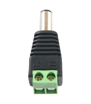 Conector DC hembra con salida +/- de 2 terminales.